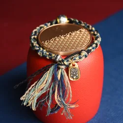 Tibetan Dirty Rope Hand Rubbing Cotton Bracelet Finished Product Hand Woven Tibetan wind Zakiram Ga Wu Box Women's Hand Rope