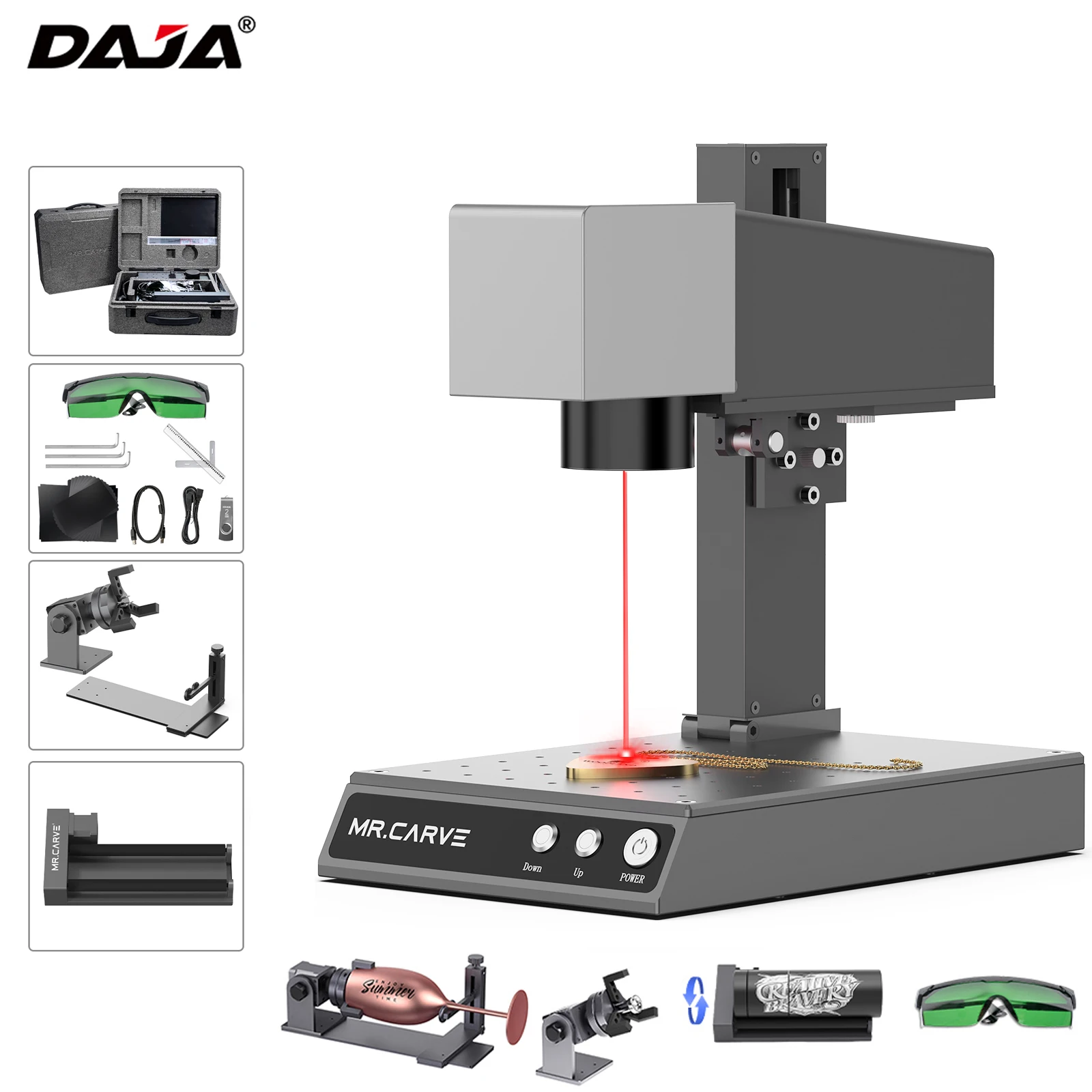 DAJA M1 Pro Fiber Laser Engraver Portable CNC Desktop Laser Marking Machine for Fast Precise Engraving Plastic Leather All Metal