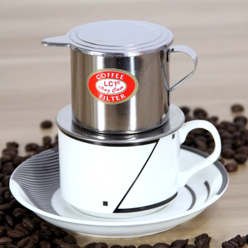 Filtro de café vietnamita, máquina de acero inoxidable, taza infusión para servir, envío directo