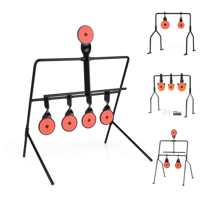 ZLangsport Rotating Metal Target Stand 2/3/5 Portable Shooting Training Iron Targets Difficulty Gradually Increasing Duel Target
