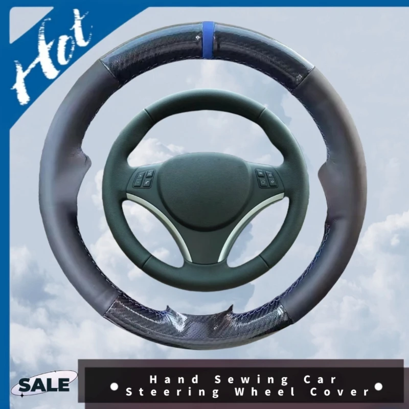 

DIY Abrasion-resistant Breathable Genuine Leather Steering Wheel Cover For BMW 1 Series E81 E82 E87 E88 3 Series E90 E91 E92
