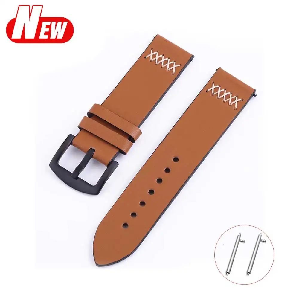 Genuine leather strap For Samsung Galaxy watch 7/6/5 pro/4 Classic 20mm 24 26 22mm sport bracelet Huawei/Redmi watch band straps