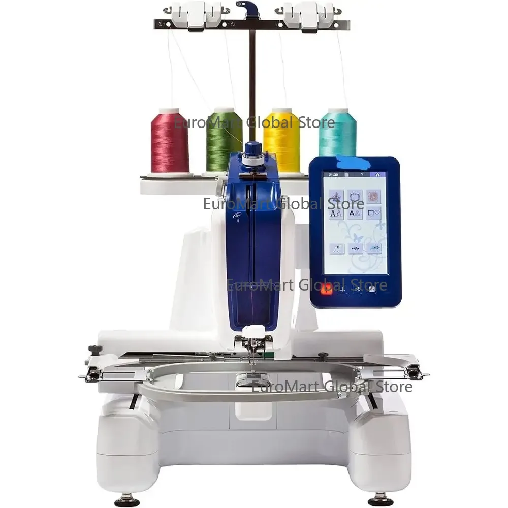 PRS100 Single Embroidery Machine 4-Spool Rack Free Arm Embroidery Machine for Home Use with Design Software