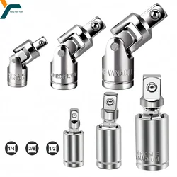 3/6Pcs Universal Joint Socket Set 360ยฐ Swivel Ratchet Angle Extension Bar 1/2'' 3/8'' 1/4'' Socket Adapter Wrench Sleeve Tool