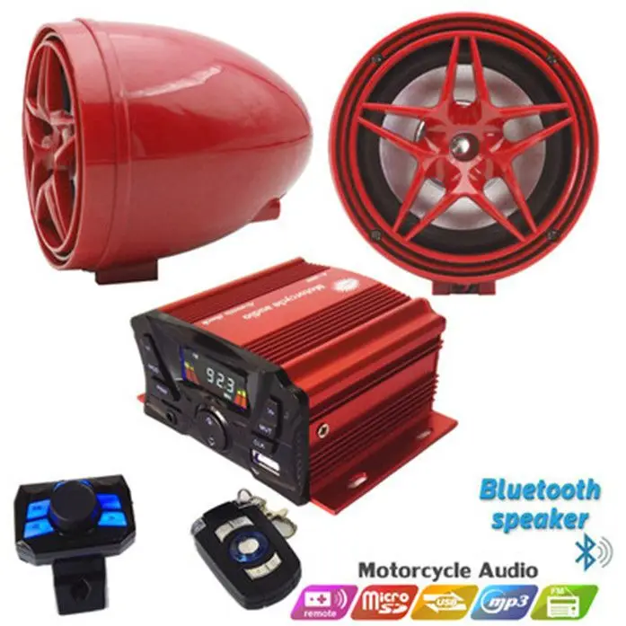 

12В 4-канальный усилитель для мотоциклов, электромобилей и автомобилей, мощный аудиоплеер MP3 и сабвуфер