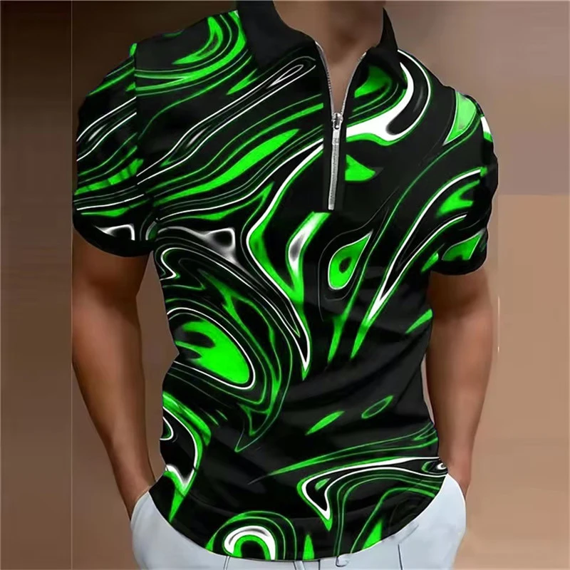 Tie-dye Fashion Men's Polos T-Shirts Summer Short Sleeve 3D Printed Gradient Street Trend Male POLO Tee 6XL Big Size Casual Tops