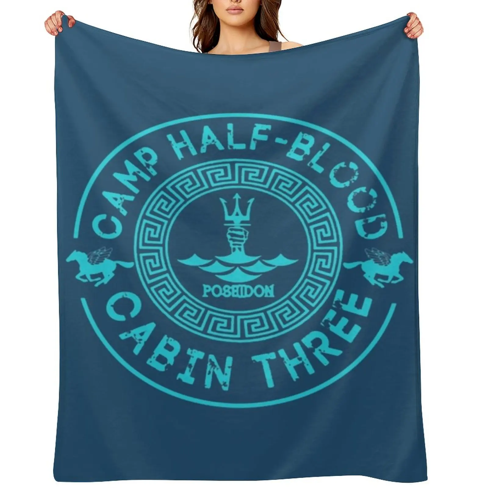 

camp half blood - half Throw Blanket Soft Plush Plaid Bed linens Camping Beautifuls Blankets