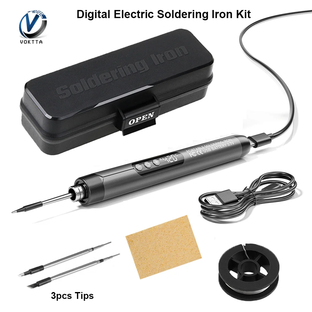 

USB Type-C Digital Electric Soldering Iron Kit Intelligent Temperature Adjustable Wireless Welding Pen Solder Irons Repair Tool