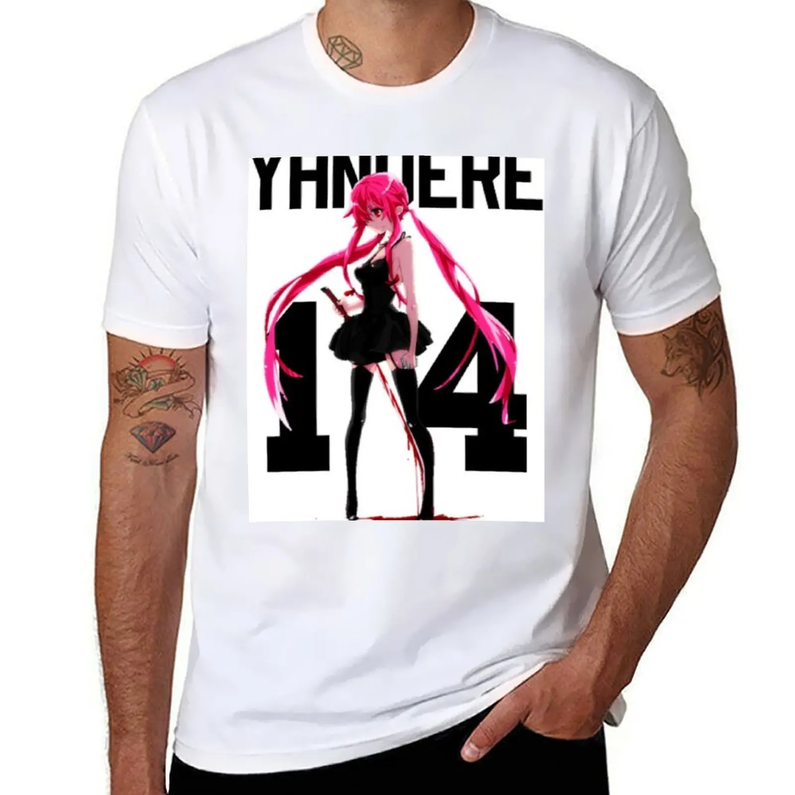 

yandere T-Shirt black cotton t-shirt plain for man package man graphic t shirt T-Shirt