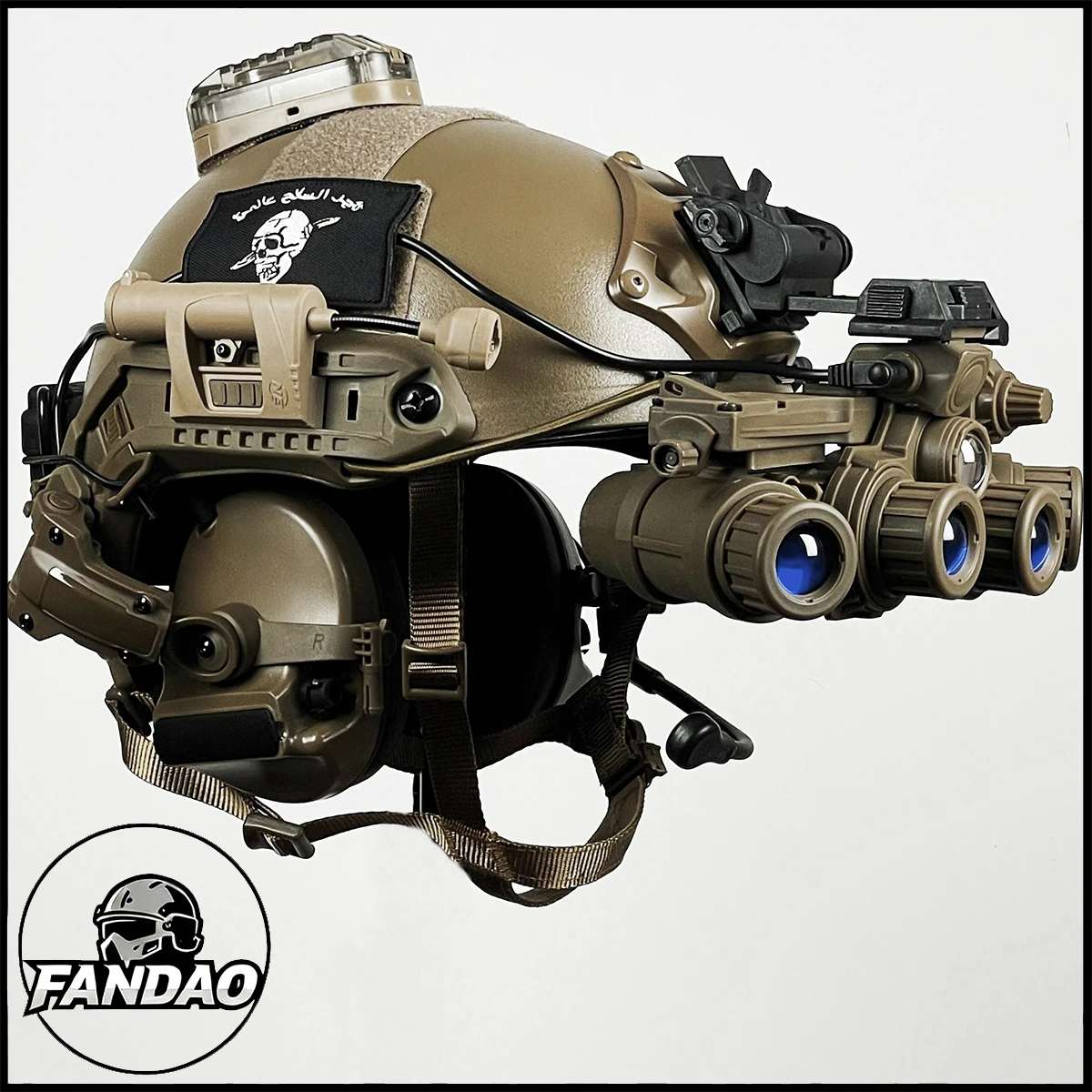 Fast Tactical Helmet Set with Night Vision Goggles Model Headset Signal Light Outdoor Hunting Airsoft Shooting Protective Gear