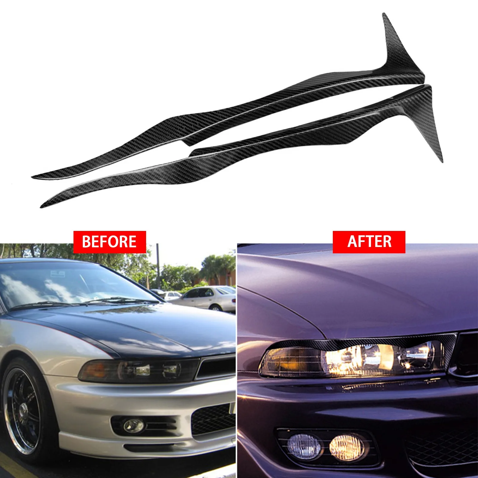 

Накладка на фару из углеродного волокна для бровей и век на 1996-2004 годы Mitsubishi Galant