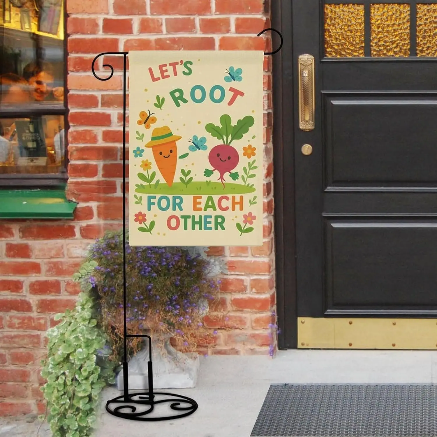 Lets Root for Each Other, Funny Vegetable Double Sided Garden Flag 12x18 Inch, Outdoor Decor, Yard Decor, Holiday Decoration AAS