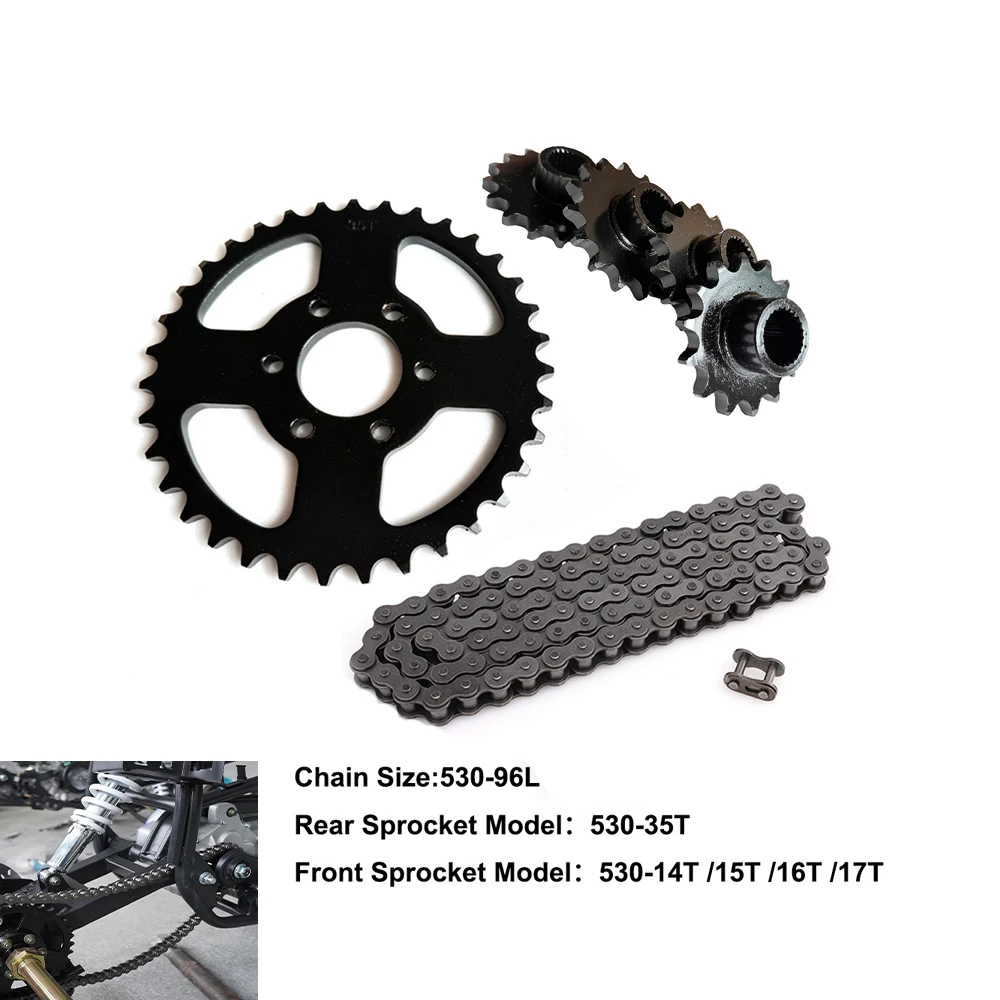 

530-35T rear sprocket 96 chain front 14T 15T 16T 17T teeth suitable for Gy6 125cc 150cc Quad Dirt Pit bicycle ATV UTV autv buggy