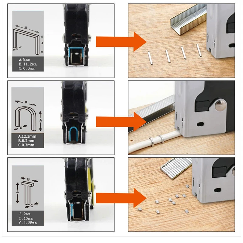 T/U/Door Shaped Heavy Duty Staples Woodworking Nails For Interior Decoration/Wood Processing/Fixed Line/Box Binding Gun Stapler