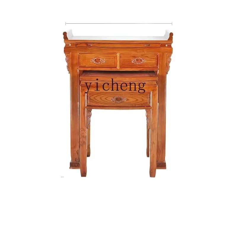 Solid Wood Offering Table Buddhist Platform Living Room Incense Case God Of Wealth Strip Case Buddhist Platform HouseholdD4
