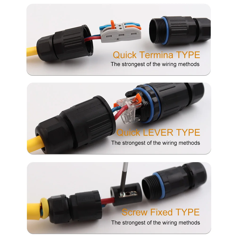 I Shape IP68 Waterproof Connector Junction box 2/3/4/5Pin Terminals Adapter Outdoor Rainproof Wire Connectors Terminal LED Light