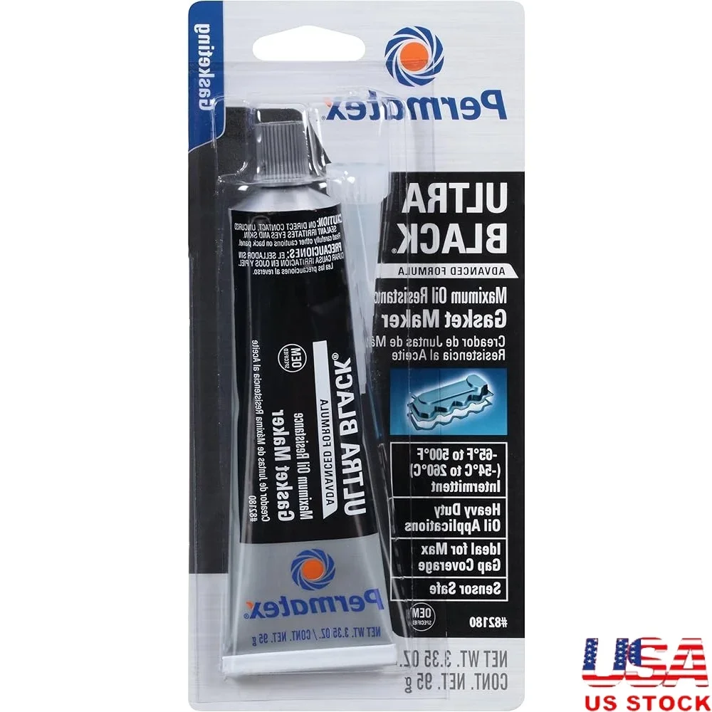 

Ultra Black RTV Silicone Gasket Maker 12 Pack 3 oz Tube Fast Curing Oil Resistant Non Corrosive Automotive Sealant Flexible