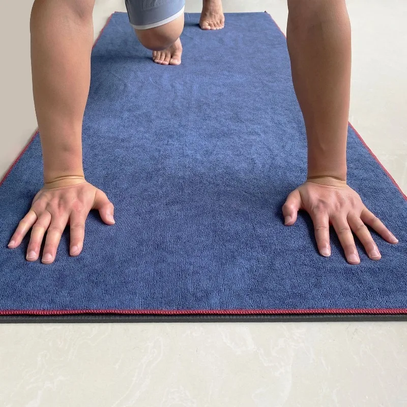 Yoga Towel Sweat Absorbent Anti Slip Mat Towel Thick Solid Color Yoga Blanket for Yoga Studio