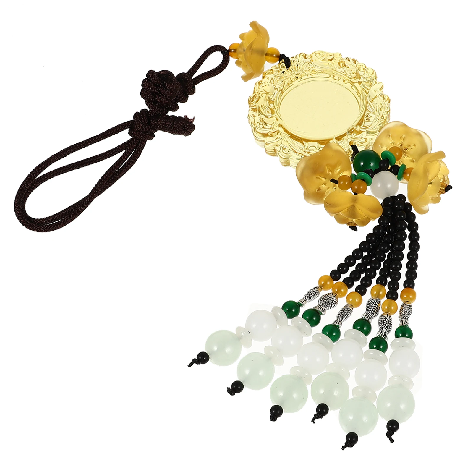 

Rearview Pendant Jade Hanging Decor Hanging Bags Jade Car Pendant Charm Colored Glaze Material Car Interior Ornament
