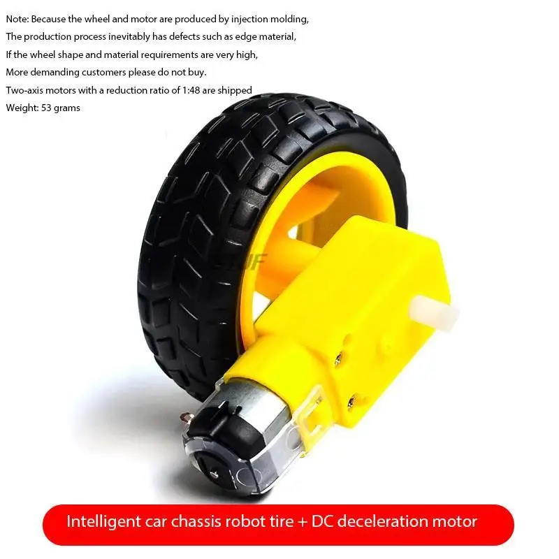 Smart car chassis Robot tire + DC gear motor set Wheel Motor TT Motor DC3V-6V geared motor Rubber wheel