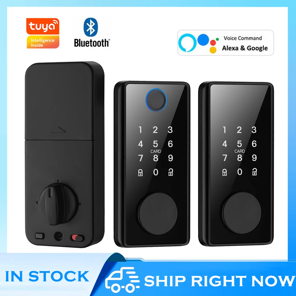 Tuya Smart Deadbolt Locks Door Entry Front Bluetooth Keyless Fingerprint Keypad Digital Lock for Home Apartment