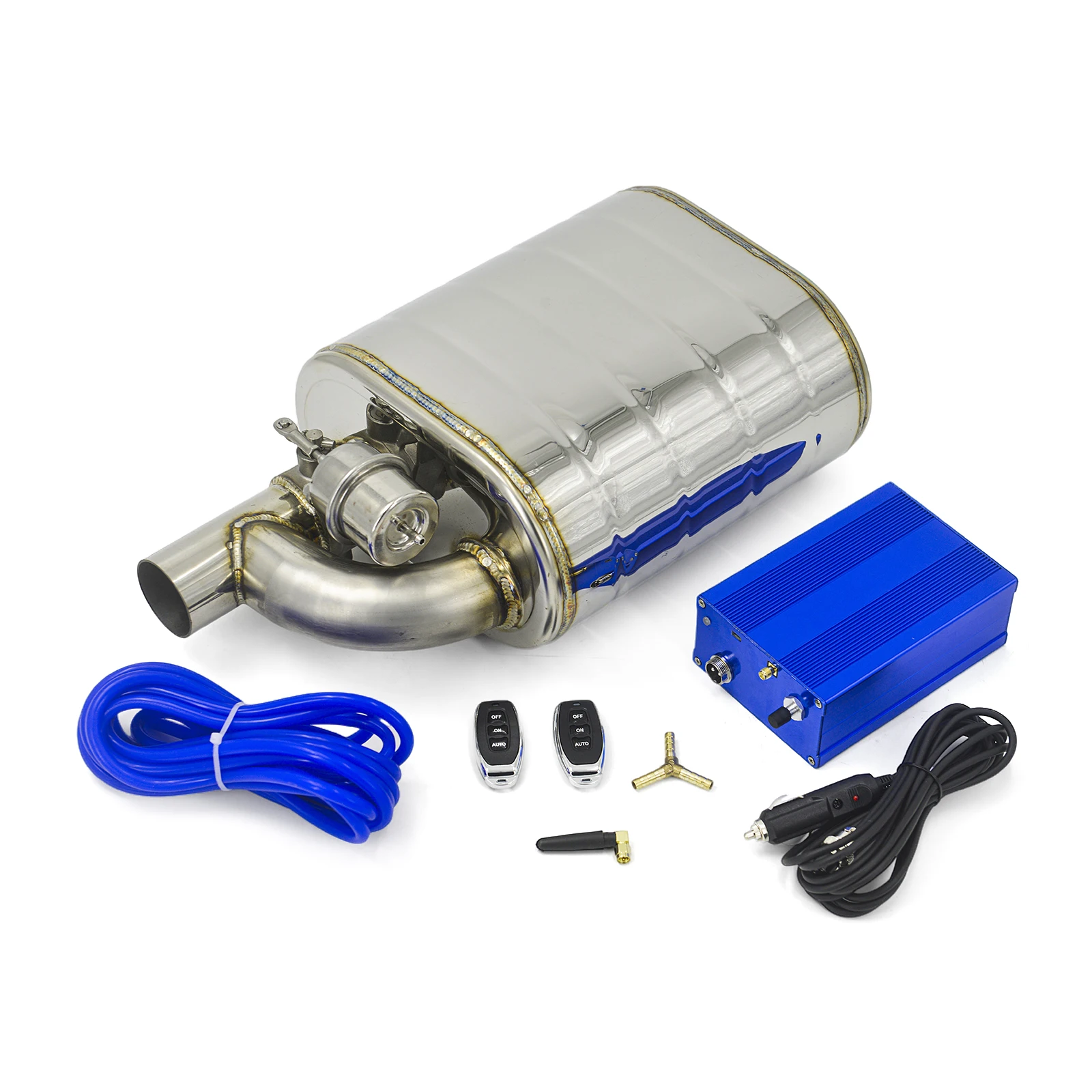 2/2.25/2.5/2.75/3 Inch Universele Uitlaat Met Dump Valve Rvs Elektrische Uitlaat Uitsparing afstandsbediening Set
