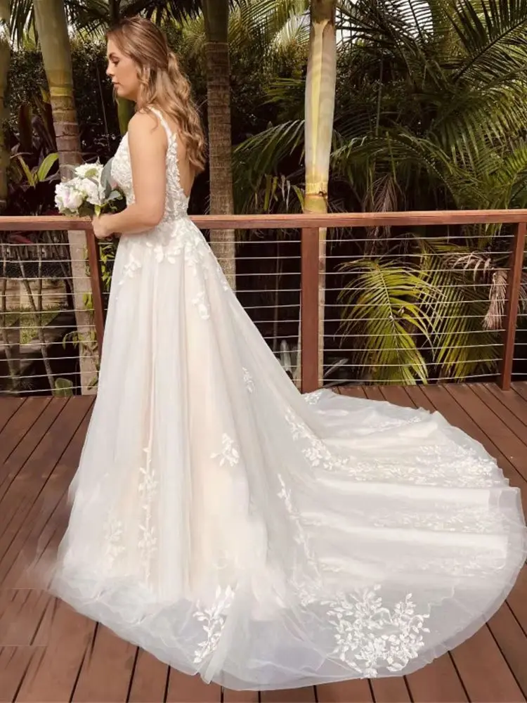 Vestidos De Novia Vintage, Vestidos De Novia De línea A, Apliques De encaje, batas escalonadas De tul, Vestidos clásicos elegantes De Novia personalizados 2025