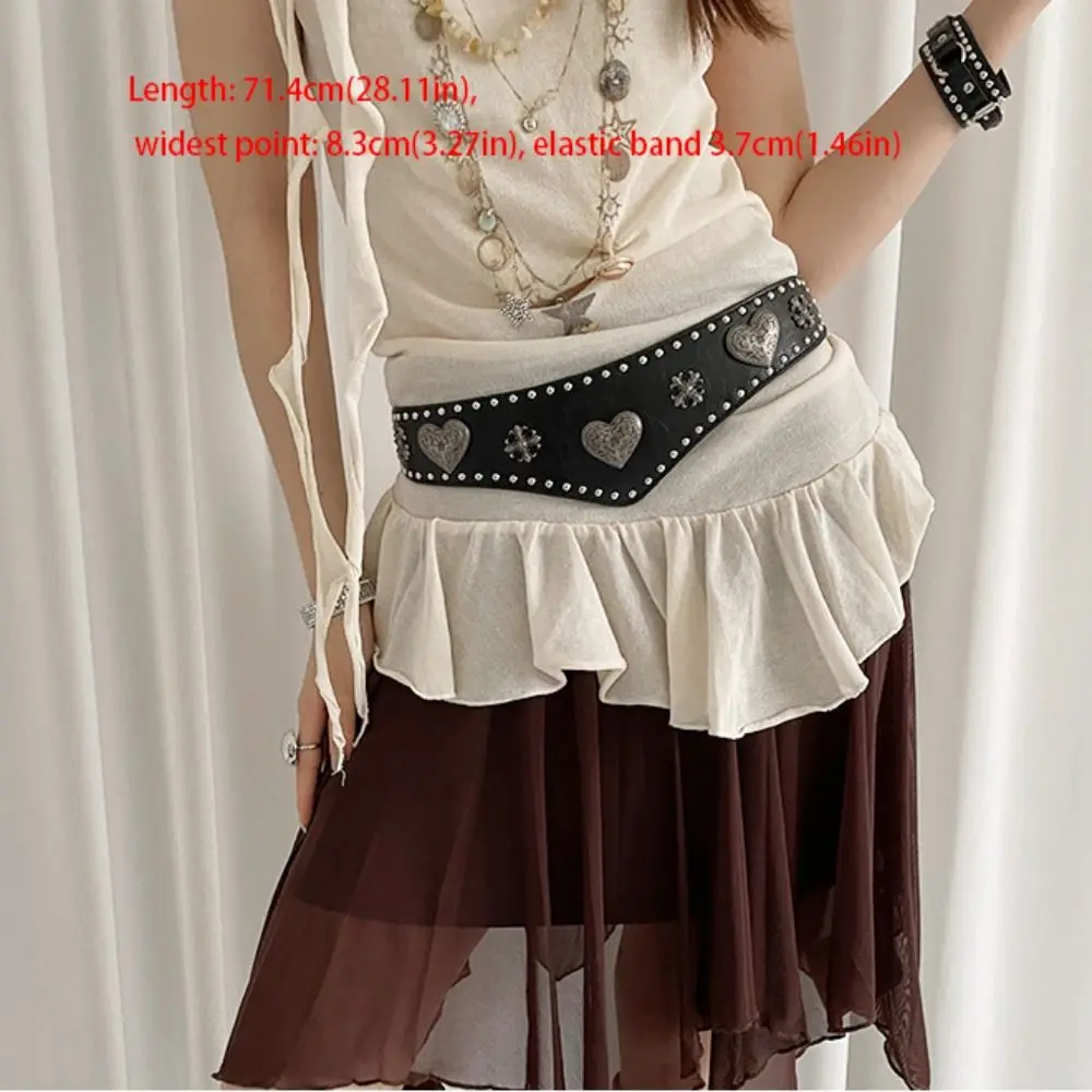 أزياء قابل للتعديل برشام معدني حزام القلب المعادن واسعة مطاطا Cummerbunds فاسق العرقية نمط الخصر مشد وتتسابق