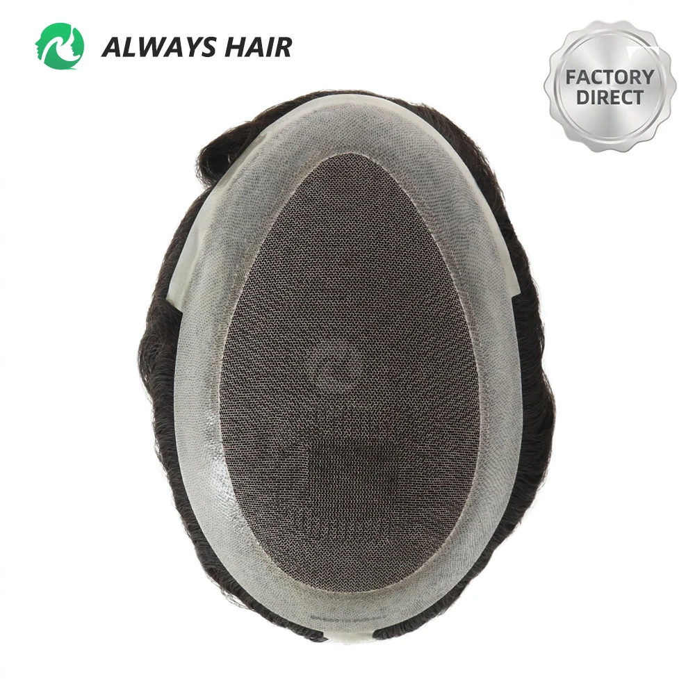 Australia Toupee Men Lace and PU Base Wig for Men Indian Human Hair Replacement System Australia Unit Short Male Hair Prosthesis image 4