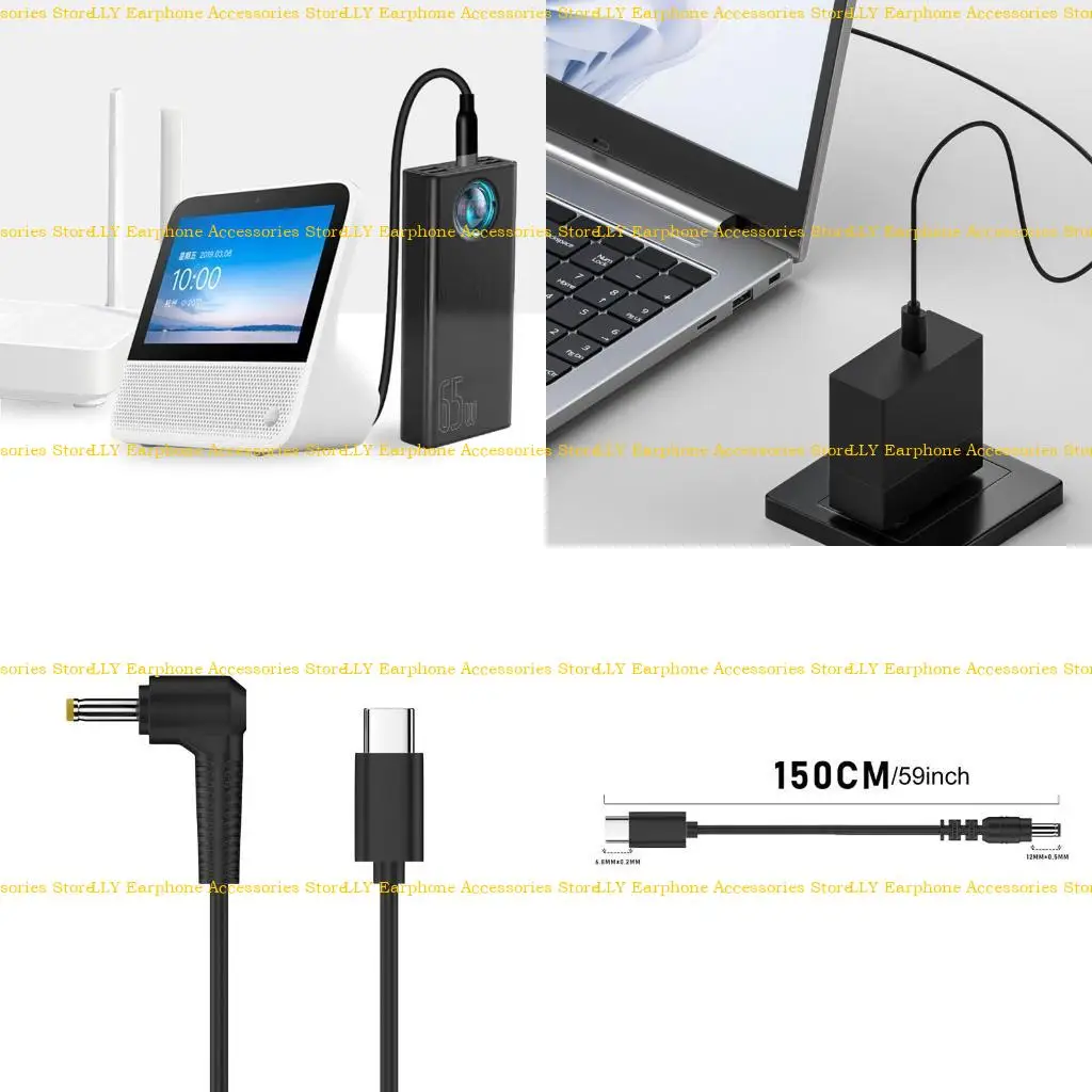 

462E USB UsbC Type-C to DC12V Converter to DC5.5x2.5mm 3.5x1.35mm