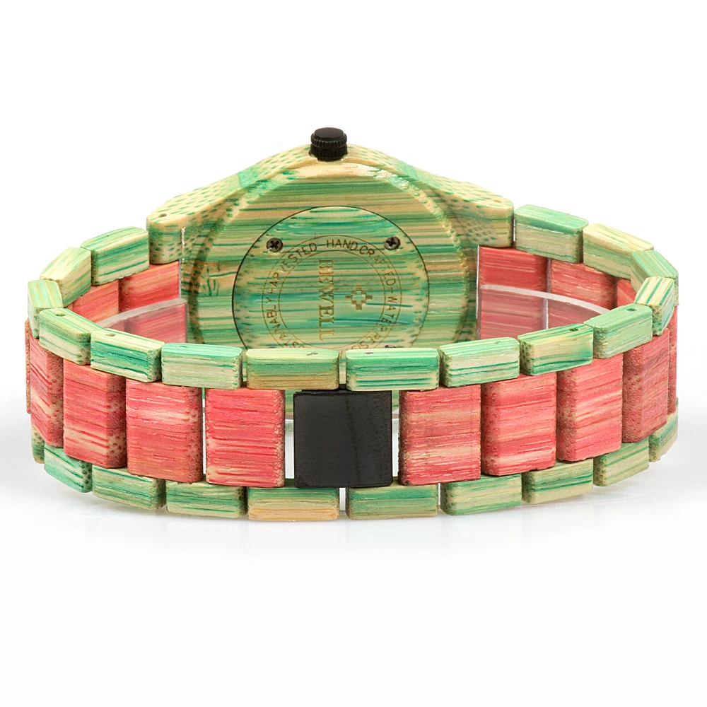 Wooden Watches Handmade Natural Colorful Bamboo Wooden Watch Analog Quartz Wrist Watch for Men