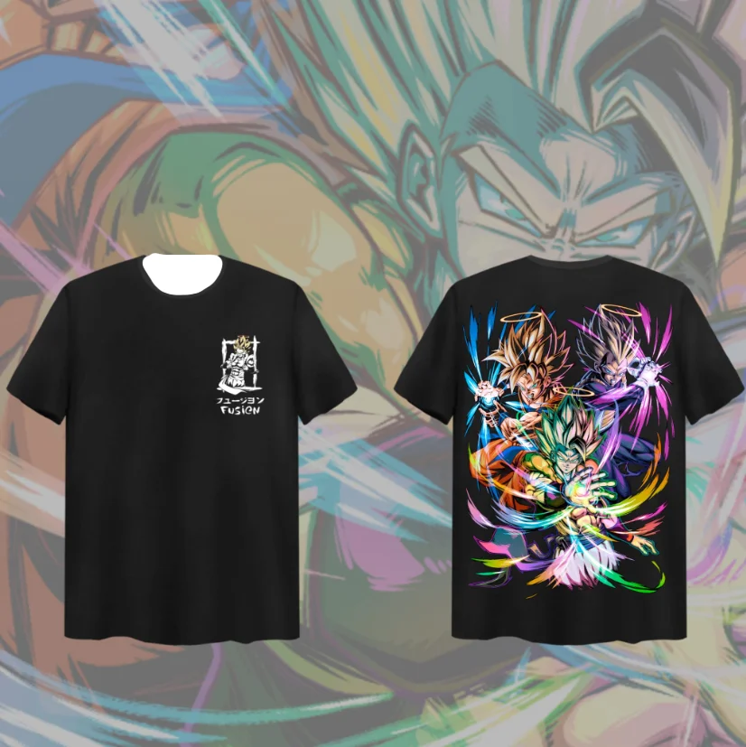 

Новая летняя футболка 2026 года от Bandai: Dragon Ball American Hot Blood High Street Dark Tide, свободная повседневная черная футболка