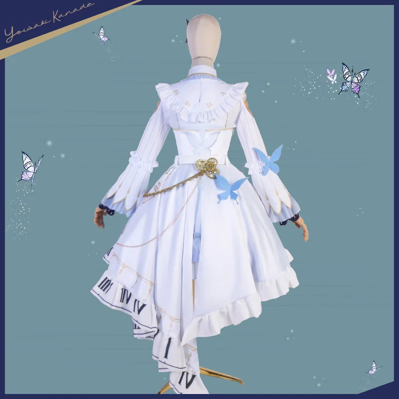 Project Sekai Cos Yoisaki Kanade Cosplay 3rd Anniversary Beautiful Clock White Dress Game New clothing female Costume A