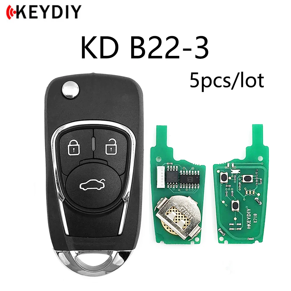 

5Pcs KEYDIY KD Car Remote Key B22 B22-3 Car Key 5 Button Wire Remote Control for KD900 KD-x2 KD Mini Keydiy Accessories