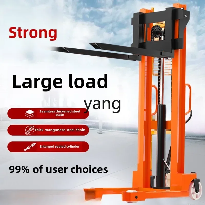 LH Manual Hydraulic Forklift Stacker Lifting Handling Hand Push Lifting Small Forklift