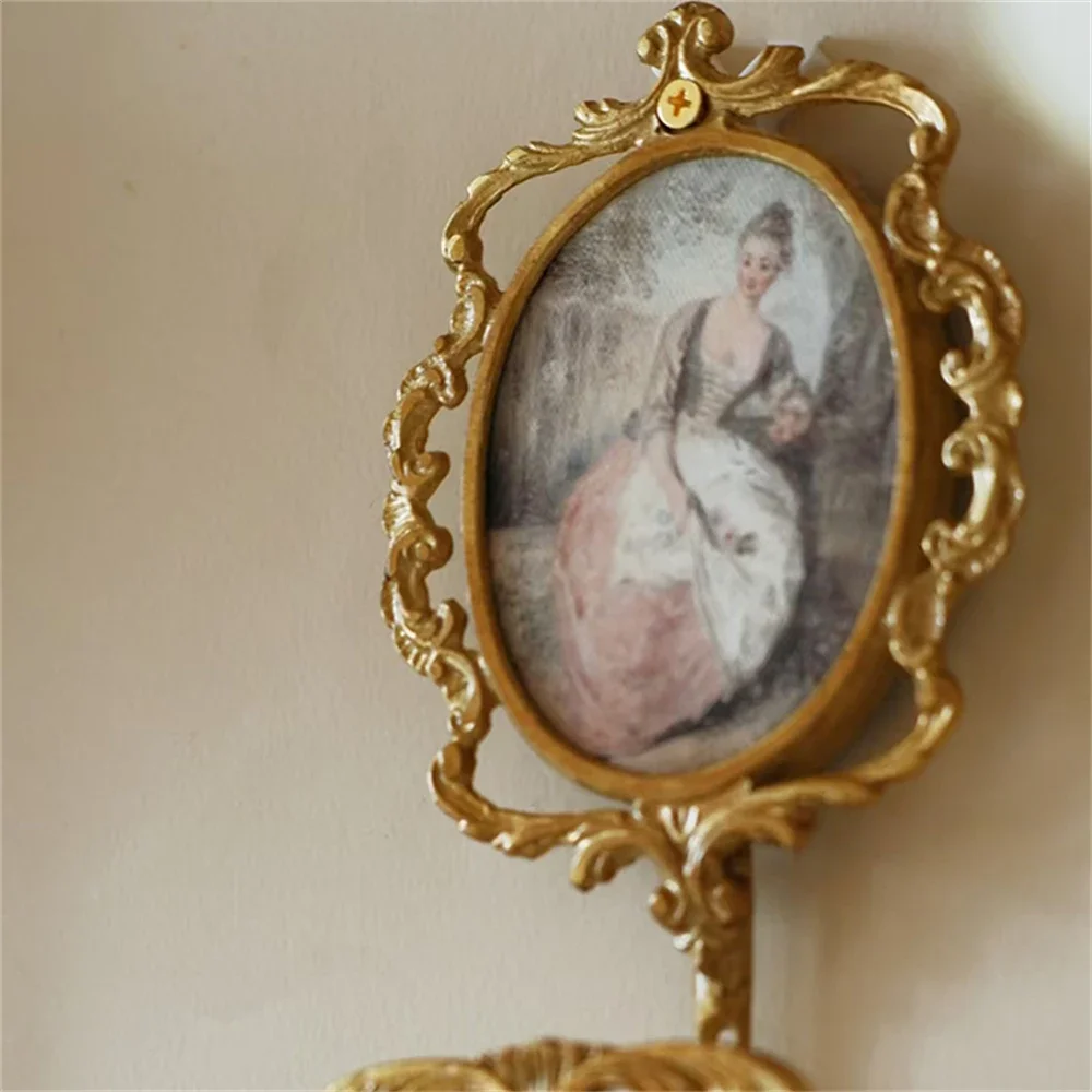 French Middle Style Brass Coat Hook Key Hook Painting Hall Hook Home Decorative Painting Oil Painting Style 11x21.5cm