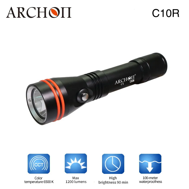 Direct charging 6500K diving flashlight 1200lm lamp 18650 battery dive torch Underwater 100m