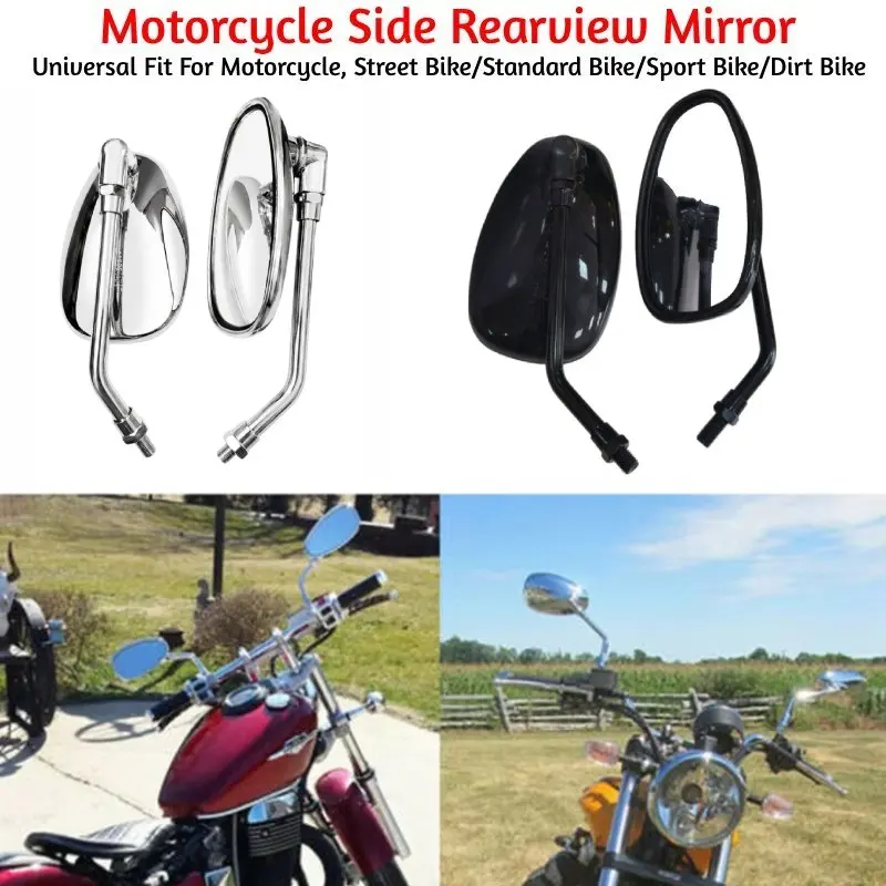 Motorradspiegel Universal 10mm Roller E-Bike Cafe Racer Retro Rückspiegel 360° °   Einstellbarer ABS HD Vision Seitenspiegel