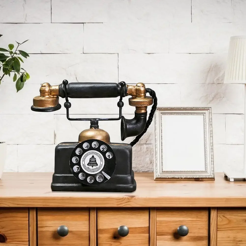 Vintage-Stil künstliches Telefon Modell Retro Harz Wohnkultur Ornament Handwerk klassische Farben und einfaches langlebiges Design
