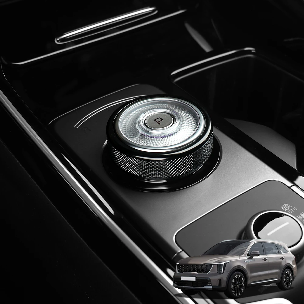 For Kia Sorento MQ4 2024-2026 2pcs Aluminum Alloy Rotating Gear Lever Knob Volume Adjustment Knob Trim Ring Cover Accessories