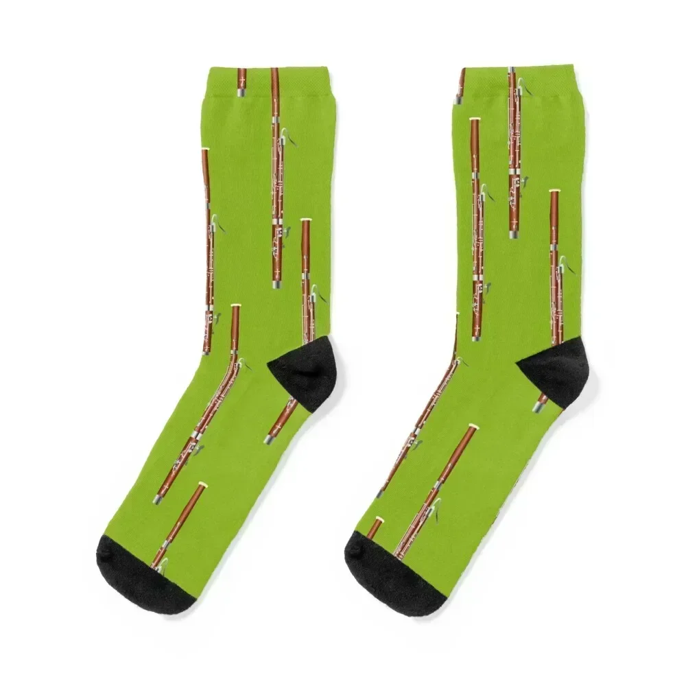 

Bassoon on green Socks fashionable winter halloween Socks For Men Women's