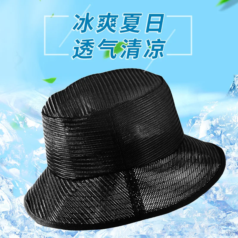 メンズ中空メッシュバケットハット-大きめサイズ-日よけキャップ-通気性のあるフィッシャーマンハット-ビーチ釣り用