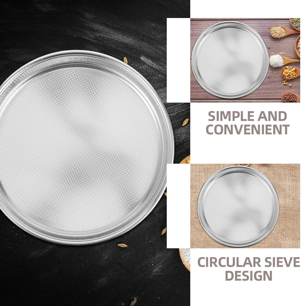 

1pcs Grain Sieve Round Metal Sifter For Rice Sampling Kitchen Ingredients Household Sieve Manual Soil Strainer Cooking Strainer