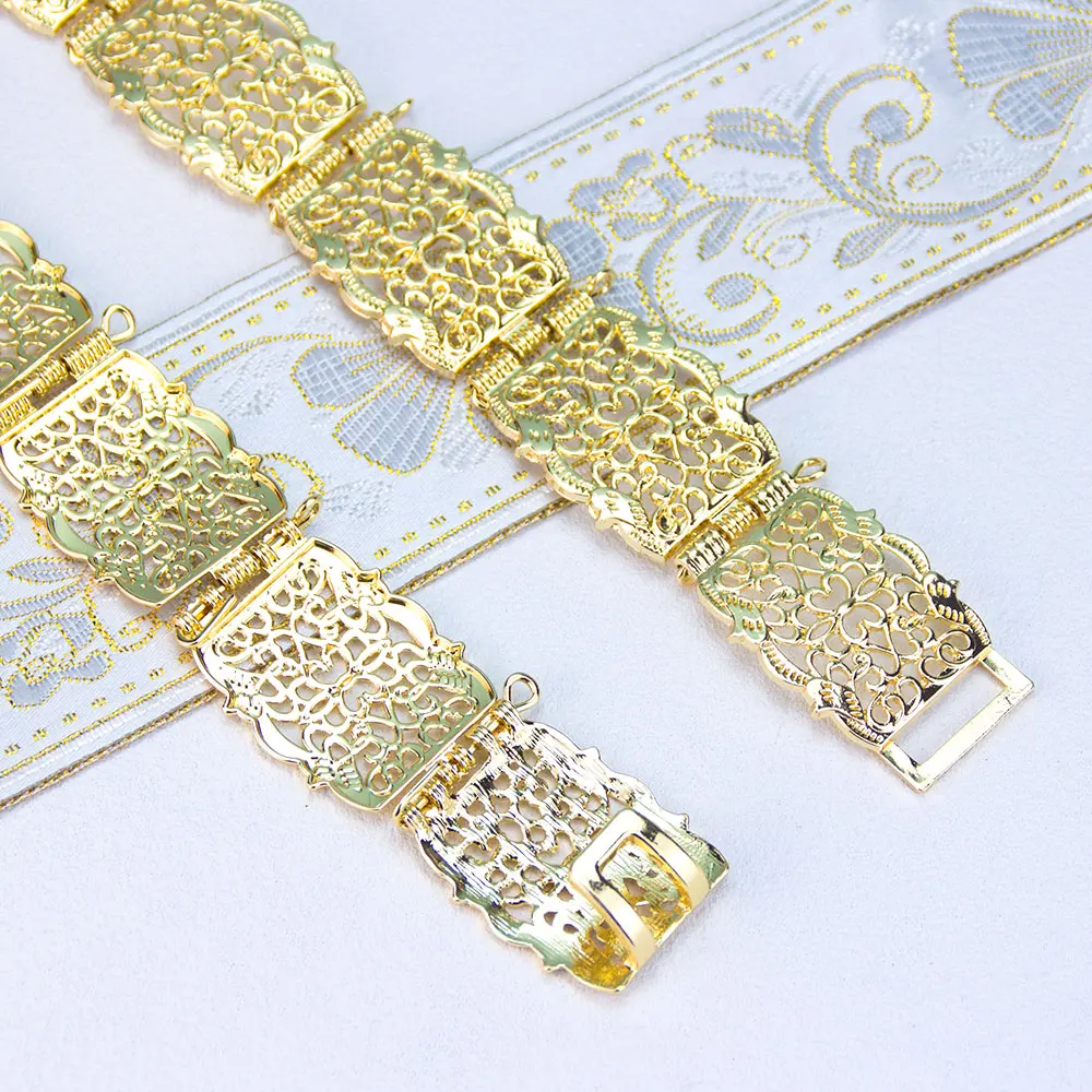 Moroccan Belt Rope Tassels Chain For Women Gold Color Arabic Caftan Crystal Long Adjustable Waist Chain