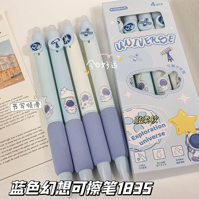 Imagem -06 - Cute Erasable Blue Ink Pen Soft Grip Pen Escrita Suave de Secagem Rápida Canetas Elegantes Acessórios de Escritório Papelaria Estética Pcs