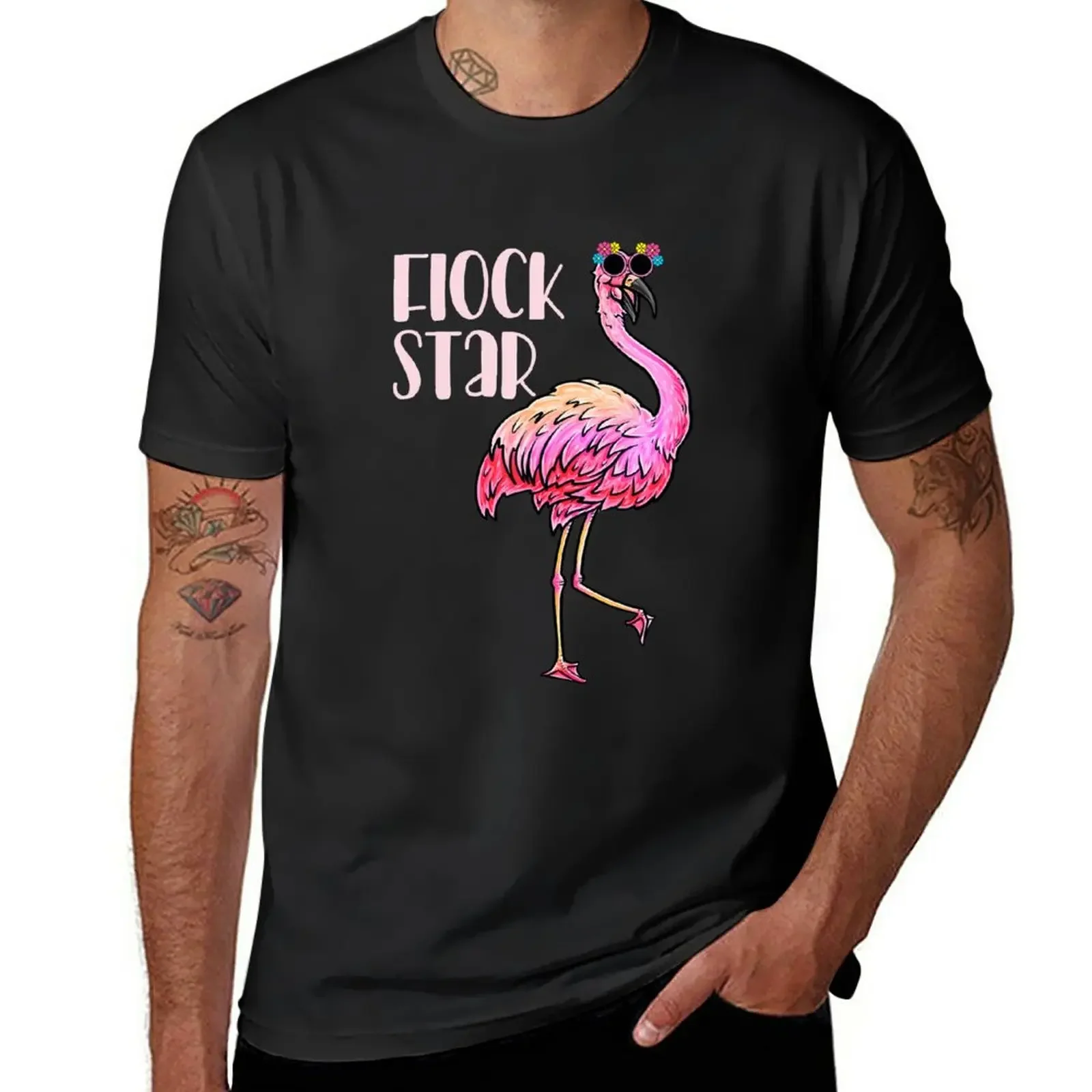 Flamingo Tshirt for Women - Flock Star T-Shirt quick drying oversizeds plain mens funny t shirts