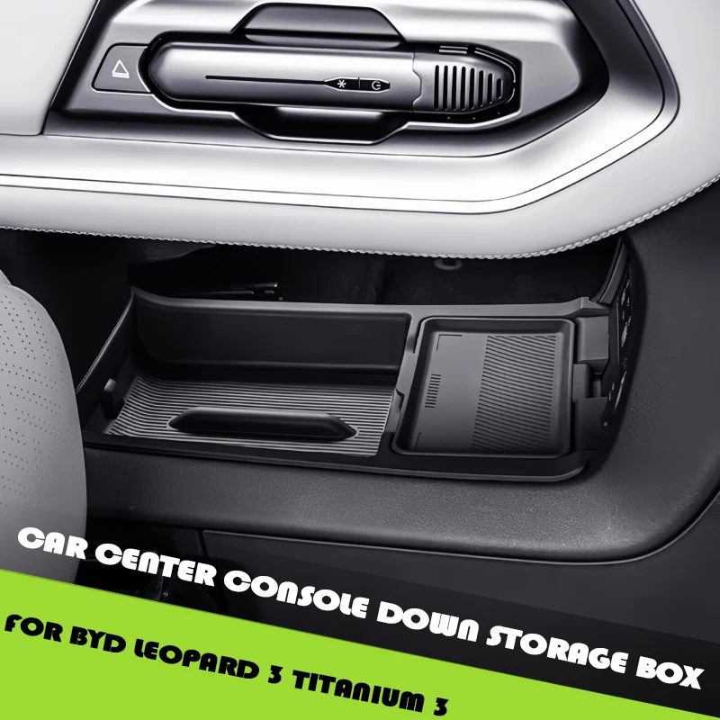 

Car Center Console Down Storage Box Fit for BYD Leopard 3 Titanium 3 Modified Double-layer Silicone Storage Box Upgrade Parts