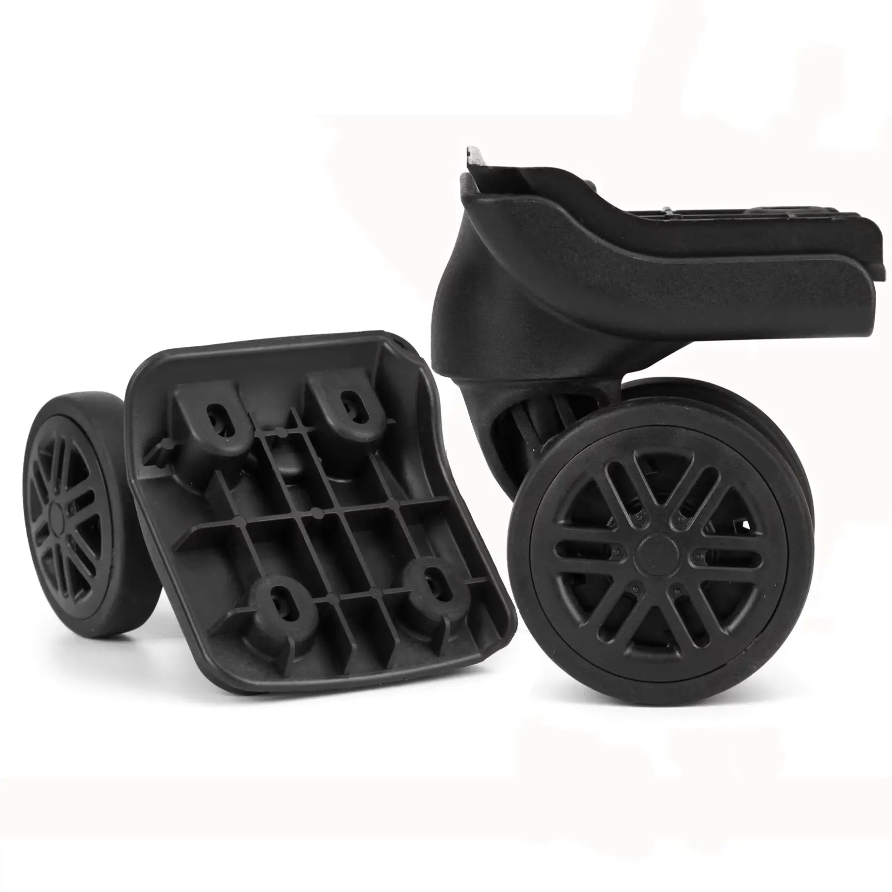 1Pair Luggage Wheels Replacement Double Row 360° Spinner Suitcase Wheel w/h Screw 53mm Travel Trolley Casters Repairing Parts