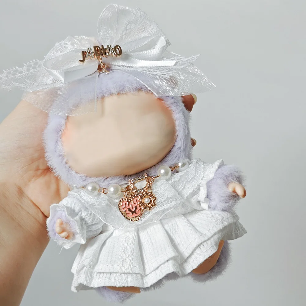 

Plush Doll Clothing Lace Little White Skirt Clothes Set Whit Fashion Doll Accessories DIY Dress Up Suitable for 17 cm Doll