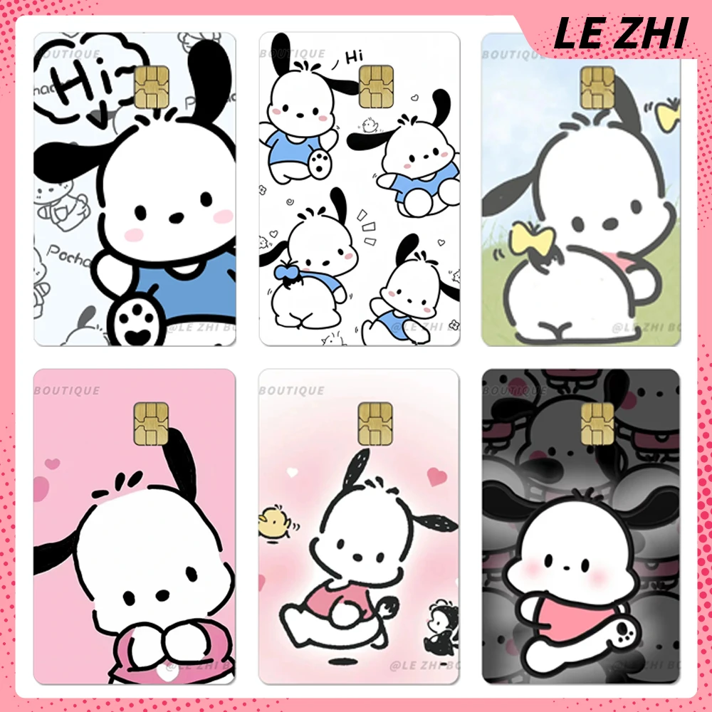 

Cartoon Pochacco Diy Credit Debit Card Party Sticker Decoration Creative Anime Shining Rainbow Star Waterproof Film Skin Sticker